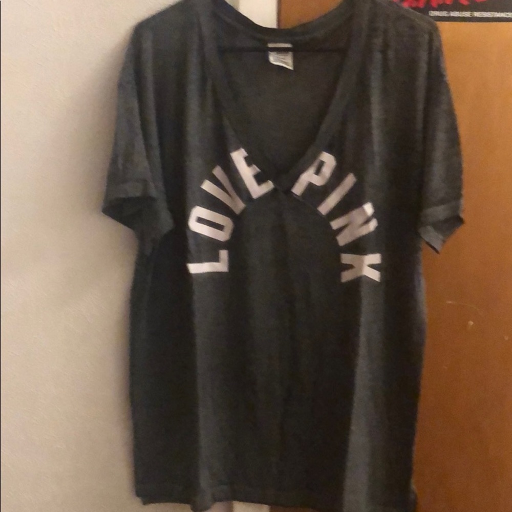VS PINK Gray short sleeve tee